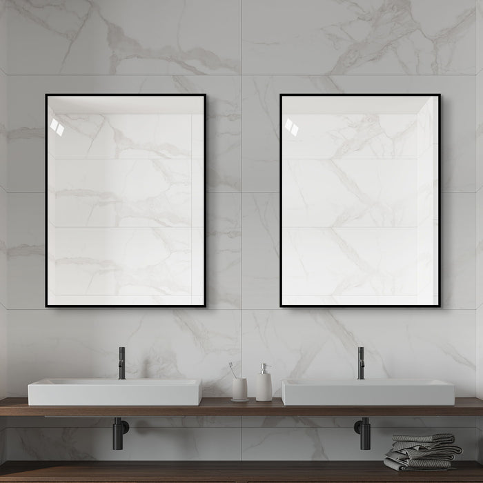 Framed Wall Mirror For Bathroom - Black