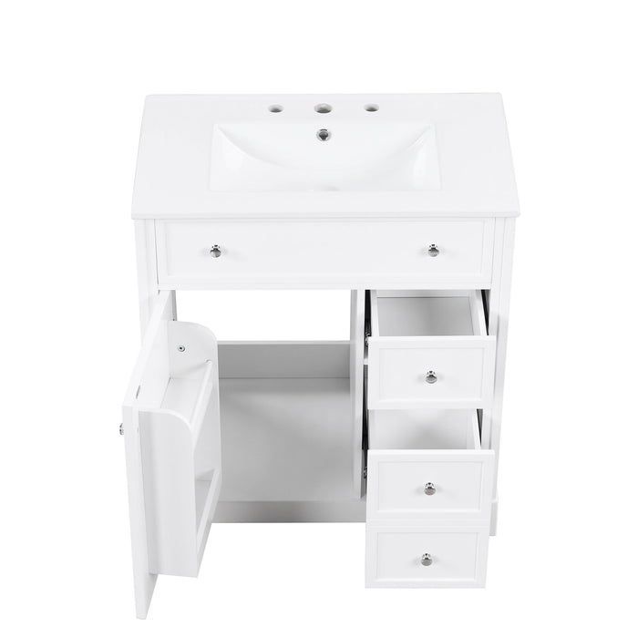 Bathroom Vanity With Sink Top, Cabinet With Door And 2 Drawers - White