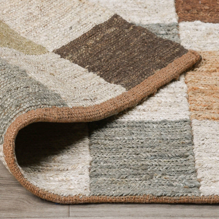 Soumak - 2' x 3' Jute Check Area Rug - Check Natural Multi
