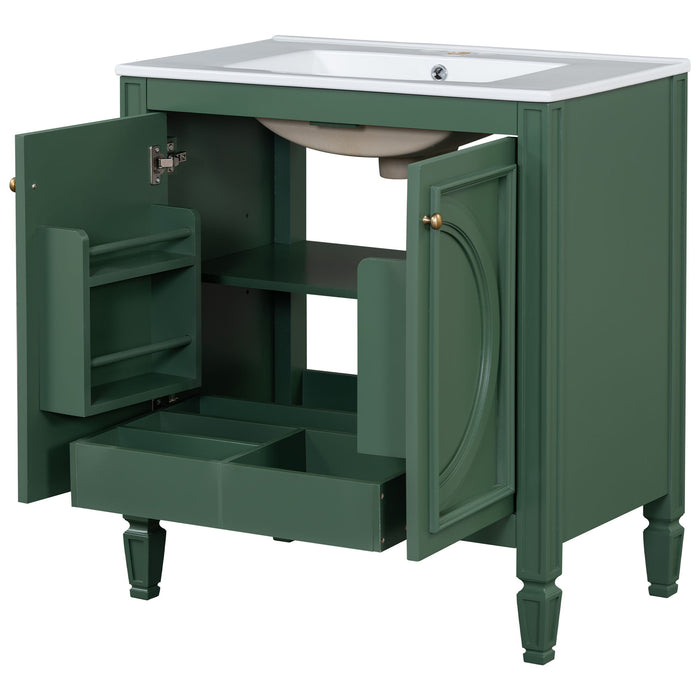 Bathroom Vanity With Sink With 2 Doors And Adjustable Shelf