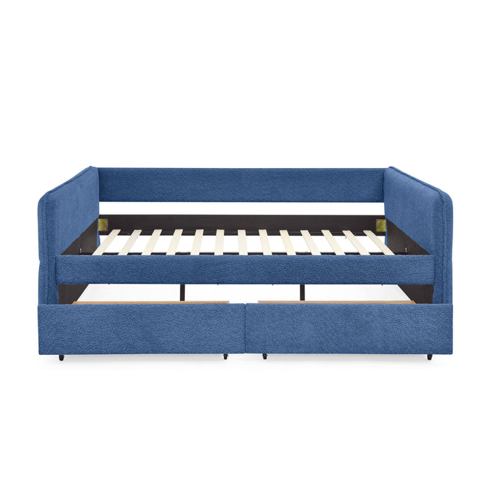 Upholstered Daybed & 2 Drawers