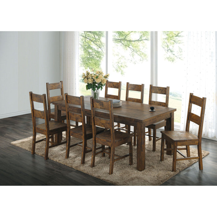 Ladder Back Dining Chairs With Straight Seat (Set of 2) - Brown