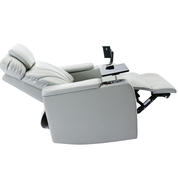 Power Motion Recliner Electric Power Recliner With USB Charging Port, Hidden Arm Storage, Convenient Cup Holder And Bluetooth Speaker