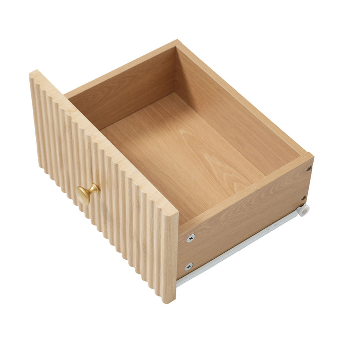 Tall Bathroom Cabinet With 1 Door, 3 Drawers, Open Storage - Wood