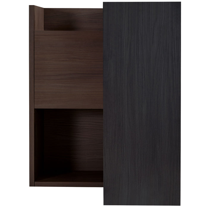 Modern Extendable & Rotating Cabinet With Drawer And Flip Doors For Versatile Storage - Black / Dark Walnut