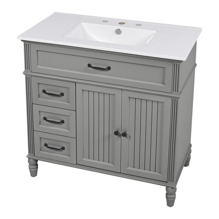 Bathroom Vanity With Sink, Freestanding Cabinet & Drawers
