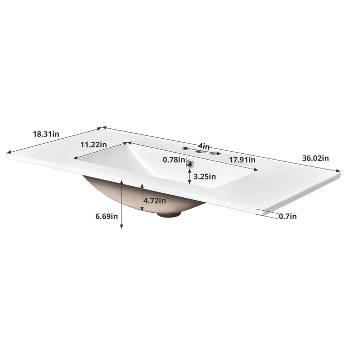 Bathroom Vanity With Sink Combo, Storage Cabinet, Freestanding Set With 3 Drawers & Soft Closing Doors