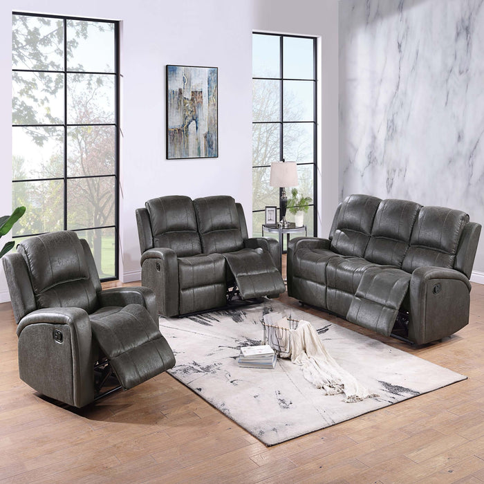 Modern Style Manual Recliner With Square Arms And Tufted Design