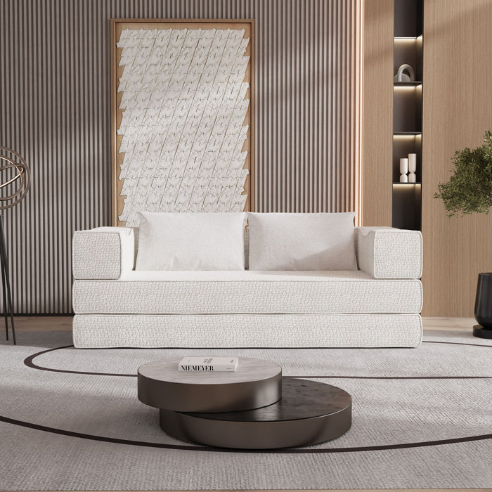 3 Seat Folding Floor Couch & King Size Bed Mattress