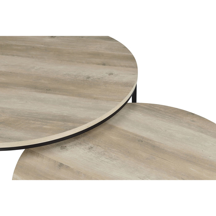 Arrize - 2 Piece Round Nesting Coffee Table Set - Pine Wood