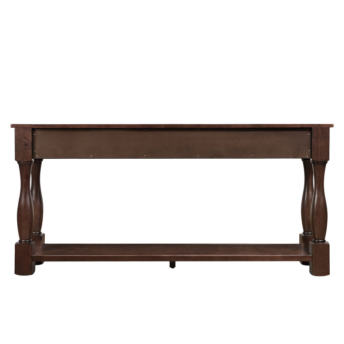 Console Table With 3 Drawers And 1 Bottom Shelf For Entryway - Espresso