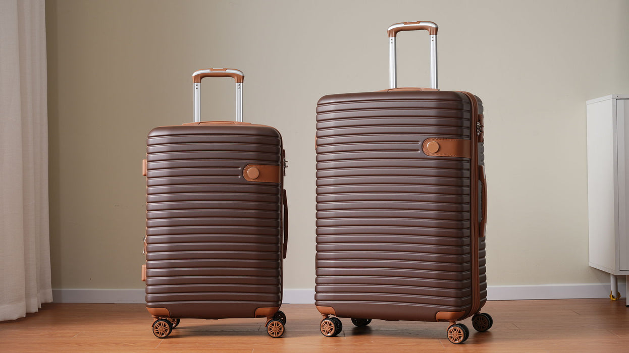 4 Piece Luggage Suitcase Set, Hard Shell Lightweight Expandable Travel Luggage With 4 Packing Cubes