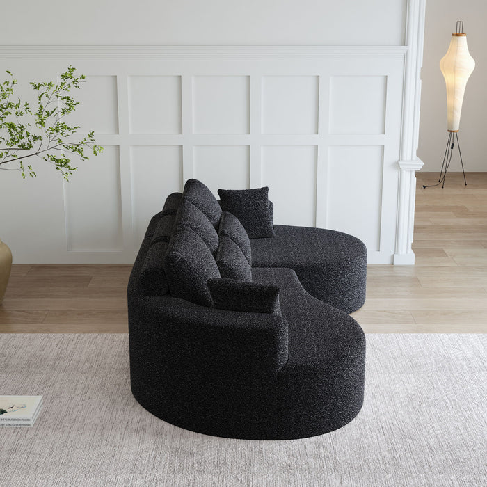 Curved Oversized Sectional Sofa With Extra Deep Seat
