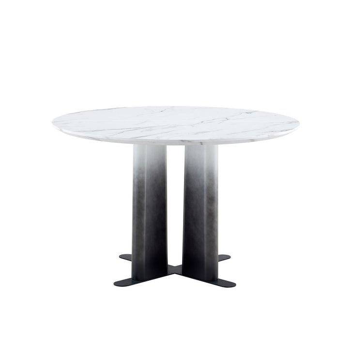 Round Dining Table With Cross Base, Modern Home Furniture