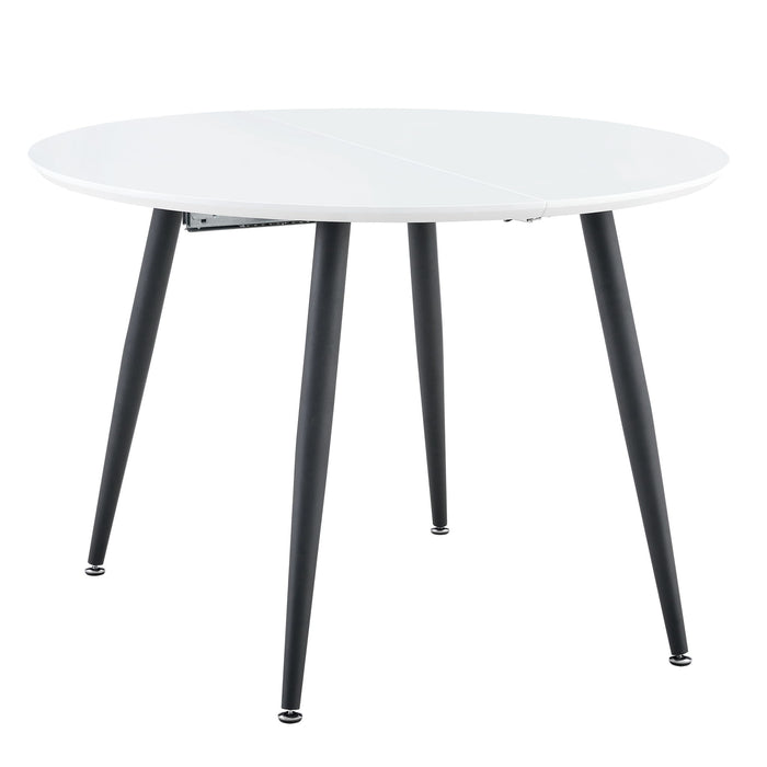 Pull Out Dining Table, Round Design - White