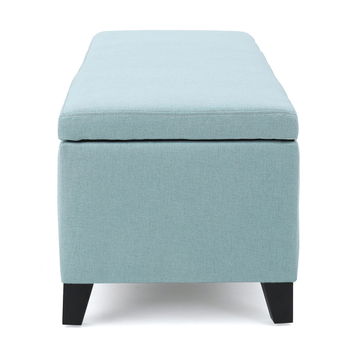 Contemporary Storage Ottoman Bench With Polyester Upholstery