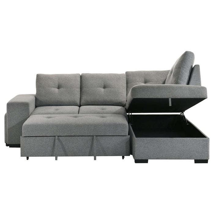 Atkinson - Sleeper Sectional Sofa With Lift Top Chaise - Gray