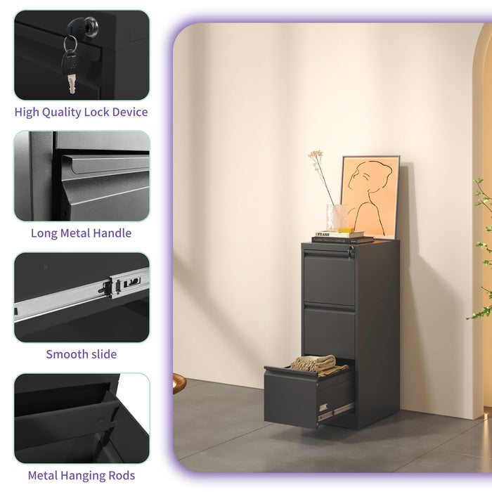 Steel Drawer Vertical File Cabinet With Lock For A4 Legal / Letter Size