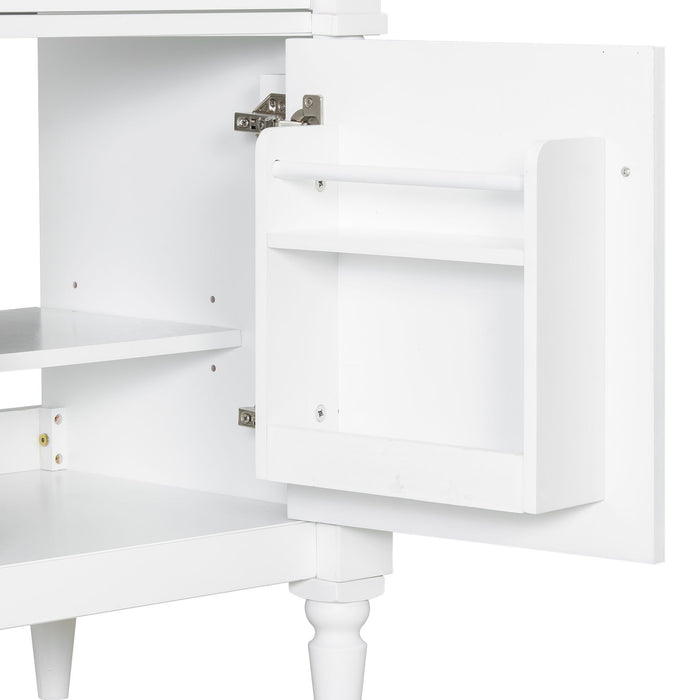 Modern Bathroom Vanity With Sink, Freestanding Cabinet With Flip Drawer & Adjustable Shelf