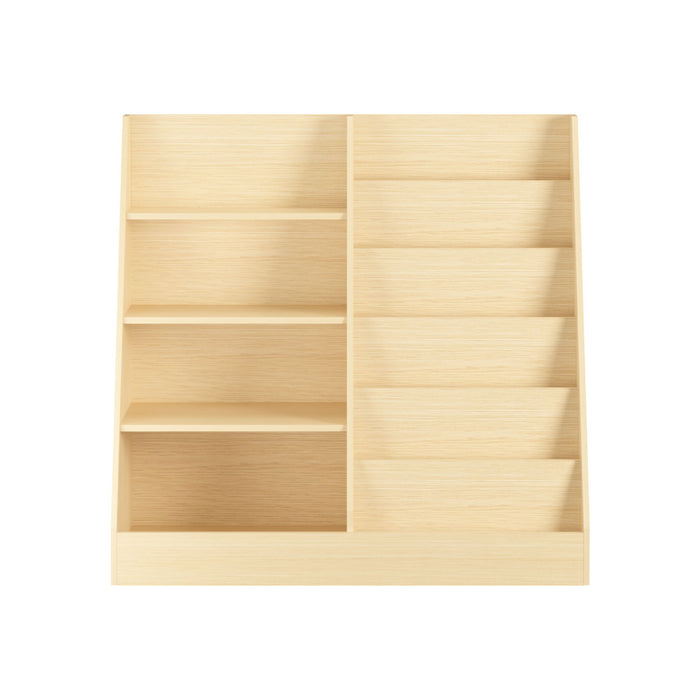 Bookshelf And Toy Storage Organizer, 4 Tier Bookcase With Display Stand For Playroom