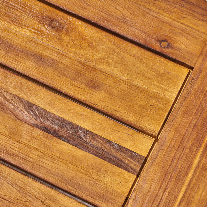 Carlisle - Industrial Coffee Table With And Slat Panel Design - Natural