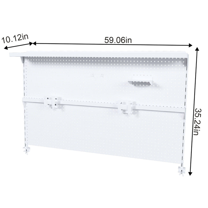Clamp On Desk Pegboard With Single Monitor Stand