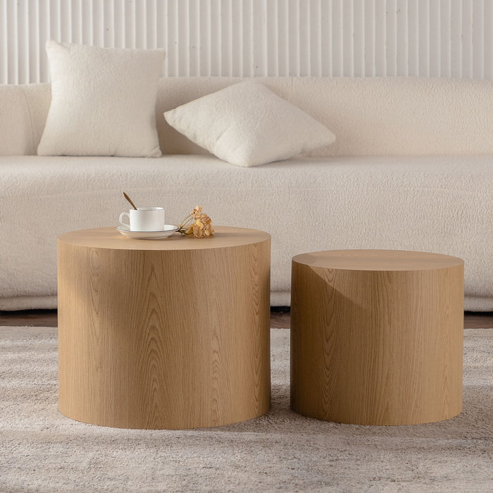 Round Nesting Coffee Table For Small Space (Set of 2)