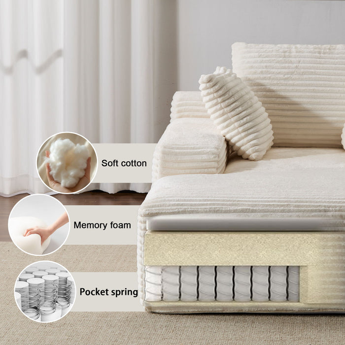 Oversized Chaise Lounge Chair Cozy Cloud Couch With 3 Throw Pillows And Wide Armrest