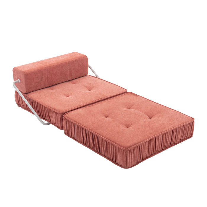 Folding Sofa With Removable Back Cushion, Convertible Futon Sleeper Chair