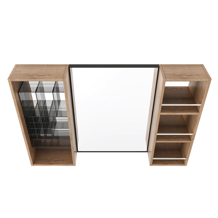 41.3" Wall Mounted Bathroom Cabinet With Storage - Imitative Oak