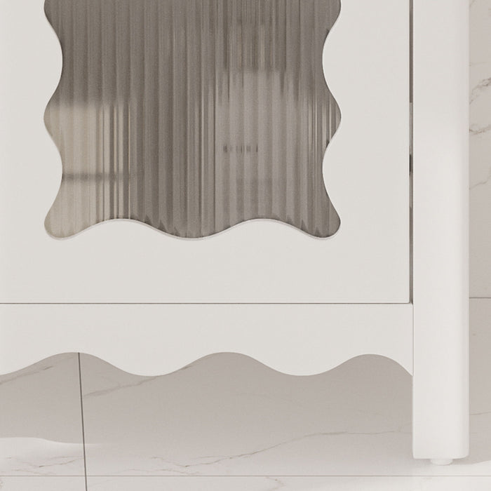 Modern Bathroom Vanity With Tempered Glass Doors