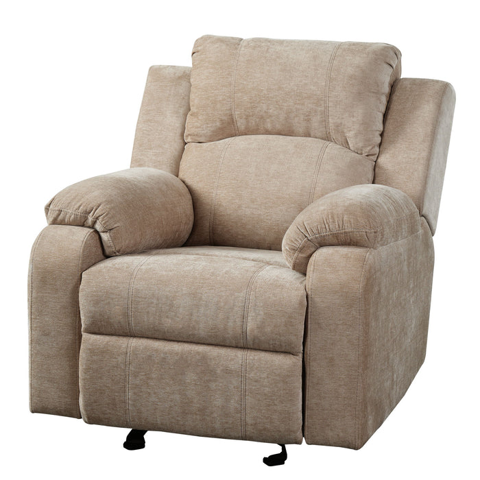 Upholstered Manual Recliner Chair With 3 Adjustable Backrest Positions