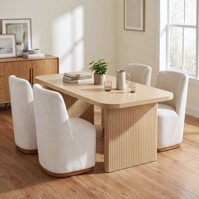 Dining Table Set With 4 Upholstered Dining Chairs