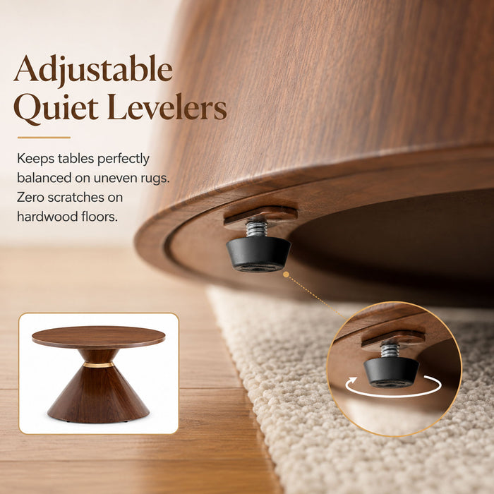 2 Piece Round Coffee Table Set For Living Room