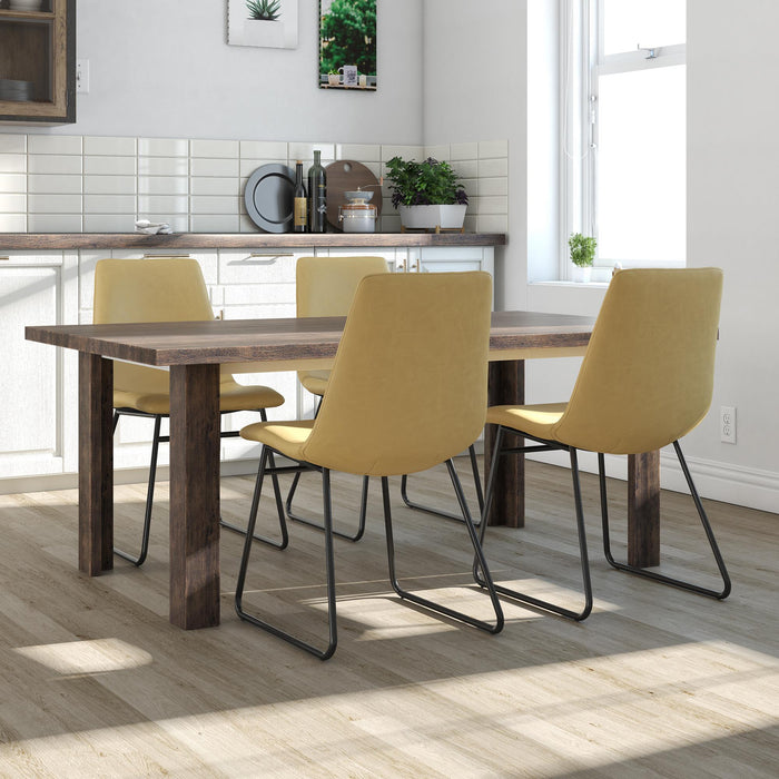 Elegant Upholstered Molded Chair (Set of 2) - Light Brown