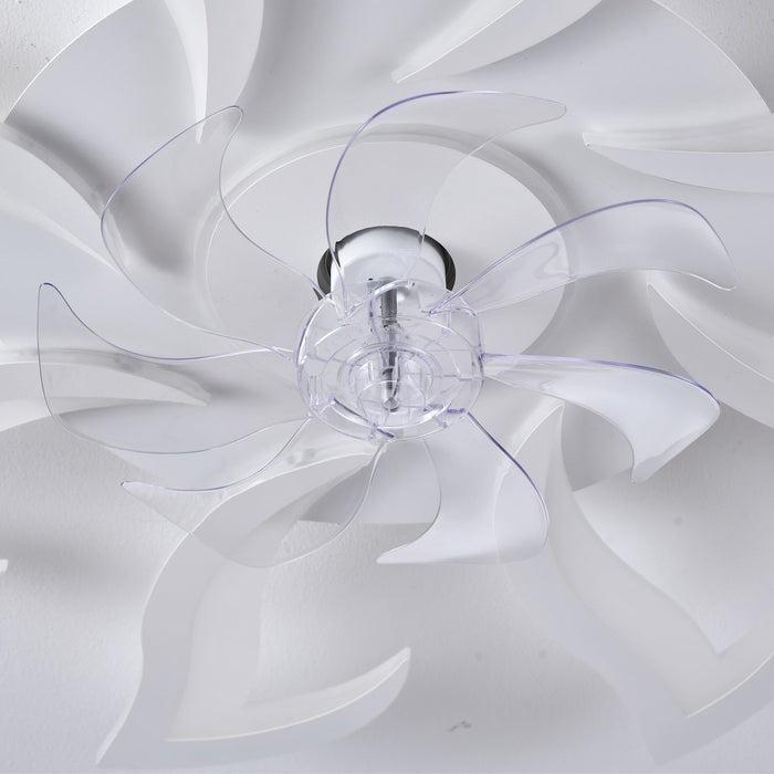 Flower Ceiling Fan With Remote Controlled LED Light, Flush Mount DC Motor Fan