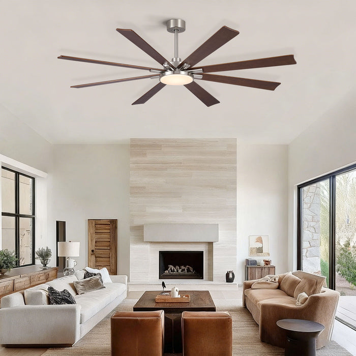 Large Ceiling Fan With Dimmable LED Light 8 Blades Remote Control, Reversible DC Motor