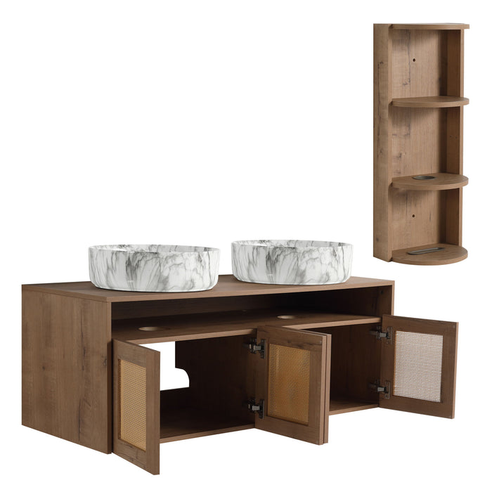 Bathroom Vanity & Art Sink And Storage Rack, Float Mounting Design