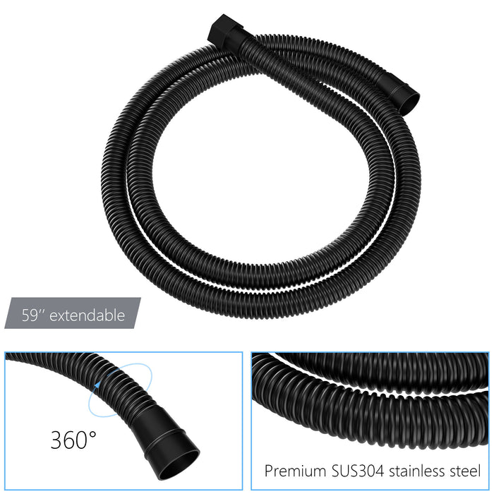 Dual Shower Head 10" Ceiling Mount Square Shower System With Rough In Valve - Matte Black