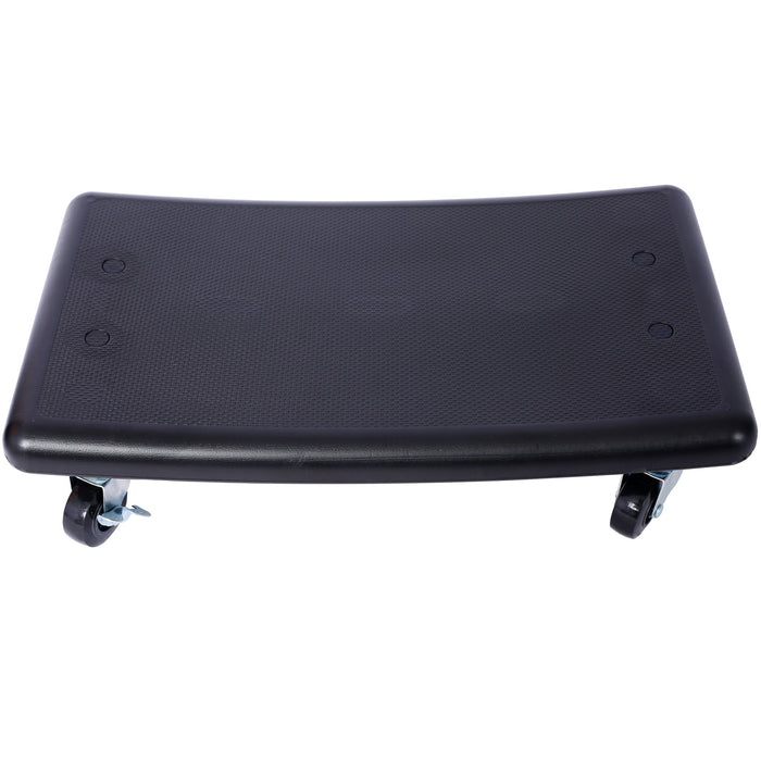 Rolling Detailing Creeper Seat With Wheels, Removable Tool Trays, 300 Lbs Capacity - Green