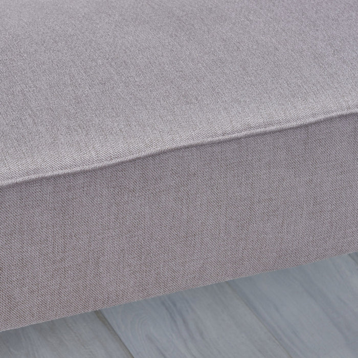 Contemporary Loveseat With Upholstered Fabric And Birch Wood Legs - Light Gray