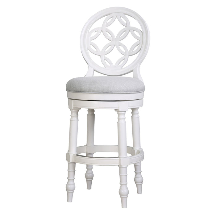 Stool With Back And Swivel Upholstered Seat