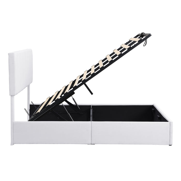Elegant Upholstered Platform Bed With Hydraulic Storage System
