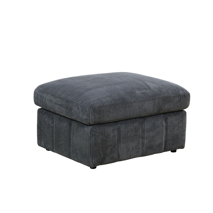 Oversized Modular Sectional Sofa Set With Loveseat & Ottoman, 6 Piece Living Room Furniture - Dark Gray
