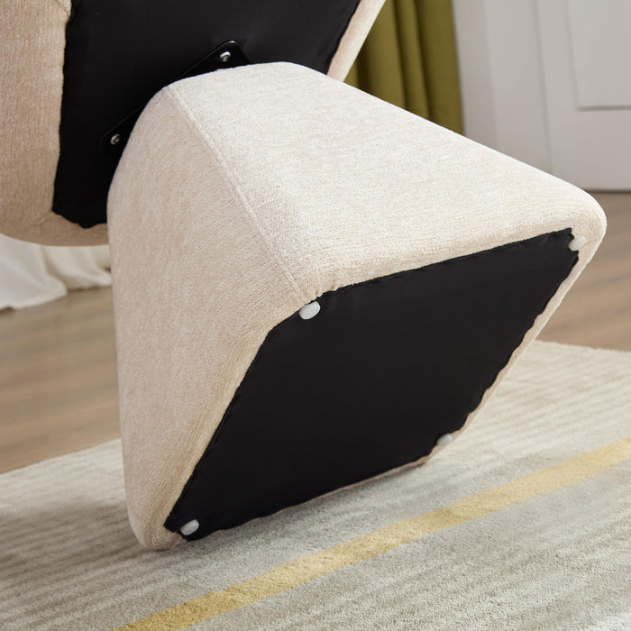 180° Rotating Accent Chair For Living Room - Beige