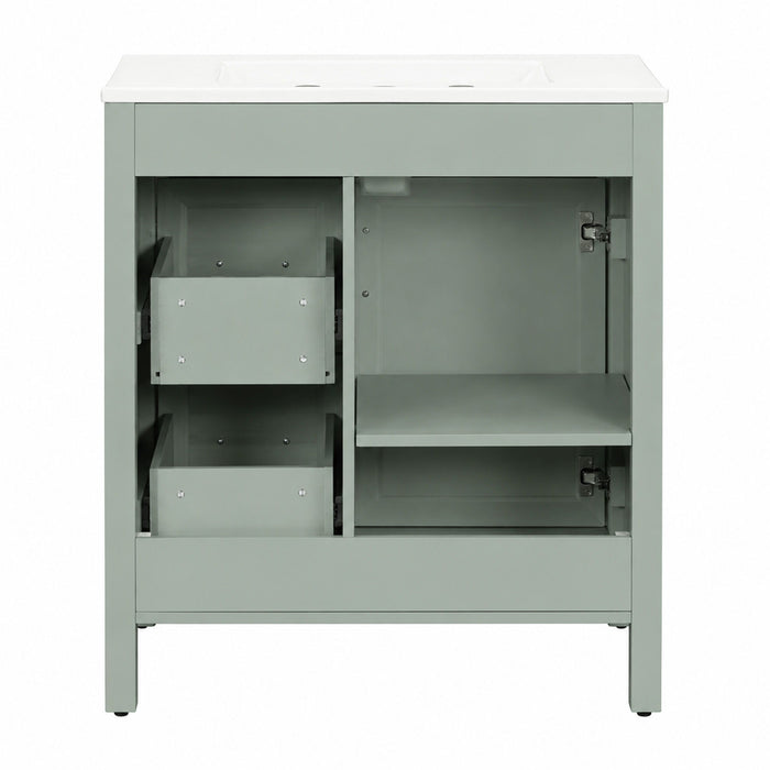 Bathroom Vanity With Sink, 2 Soft Close Drawers, 1 Soft Close Door, Adjustable Shelf