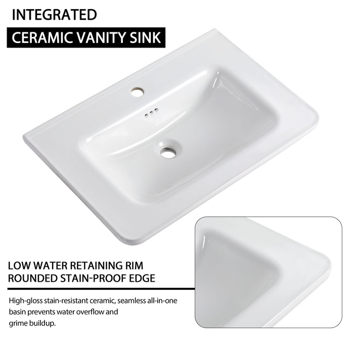 Wall Mounted Bathroom Vanity With Sink & 1 Soft Close Door