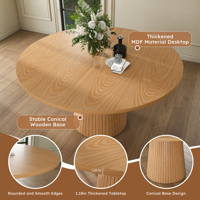 Round Dining Table With Strip Base