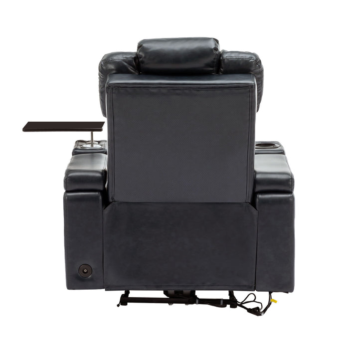 Power Recliner Theater Chair With Cooling Cup Holder, Bluetooth Speaker, LED Lights, USB Ports