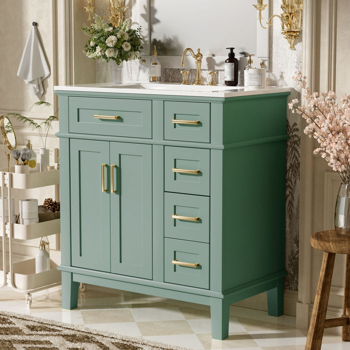 Modern Bathroom Vanity With Sink, Storage Cabinet, Soft Close Doors, Deep & Standard Drawers